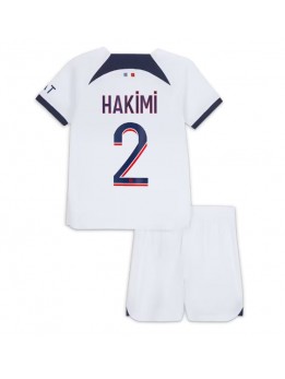 Paris Saint-Germain Achraf Hakimi #2 Replika Borta Kläder Barn 2023-24 Kortärmad (+ byxor)